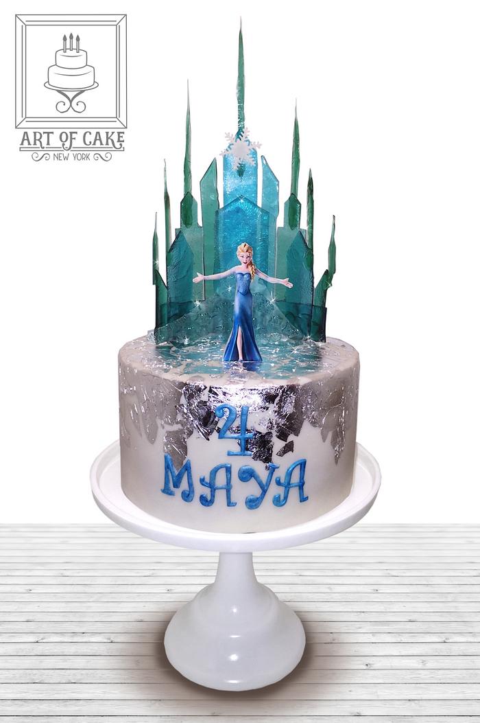 Elsa Frozen Castle Cake