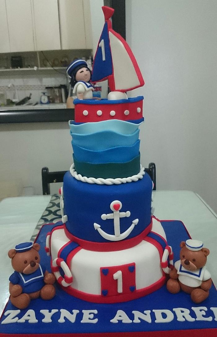 zayne's nautical themed cake