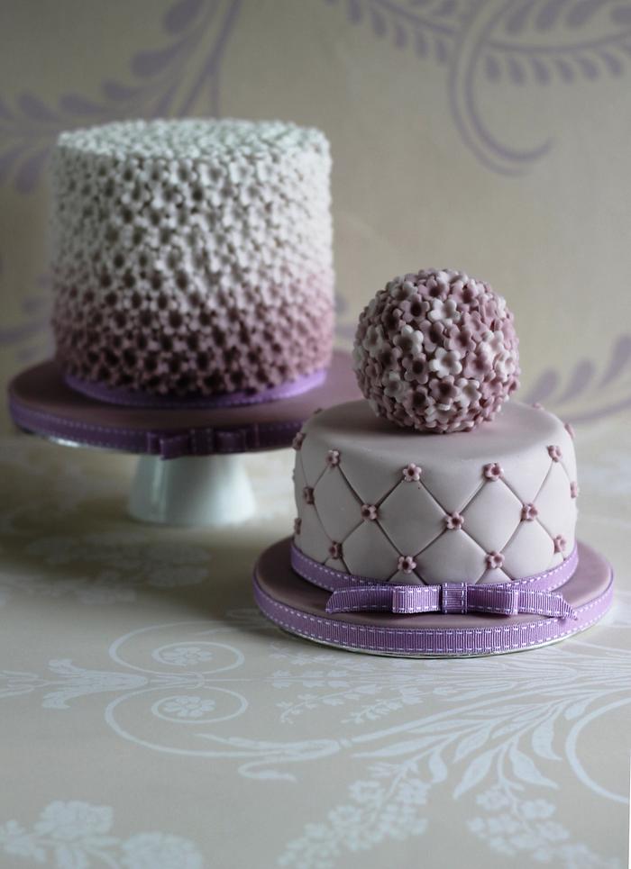 Pretty mini lilac cakes