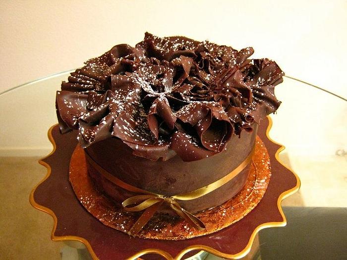 Chocolate Wrapped Ruffle Cake