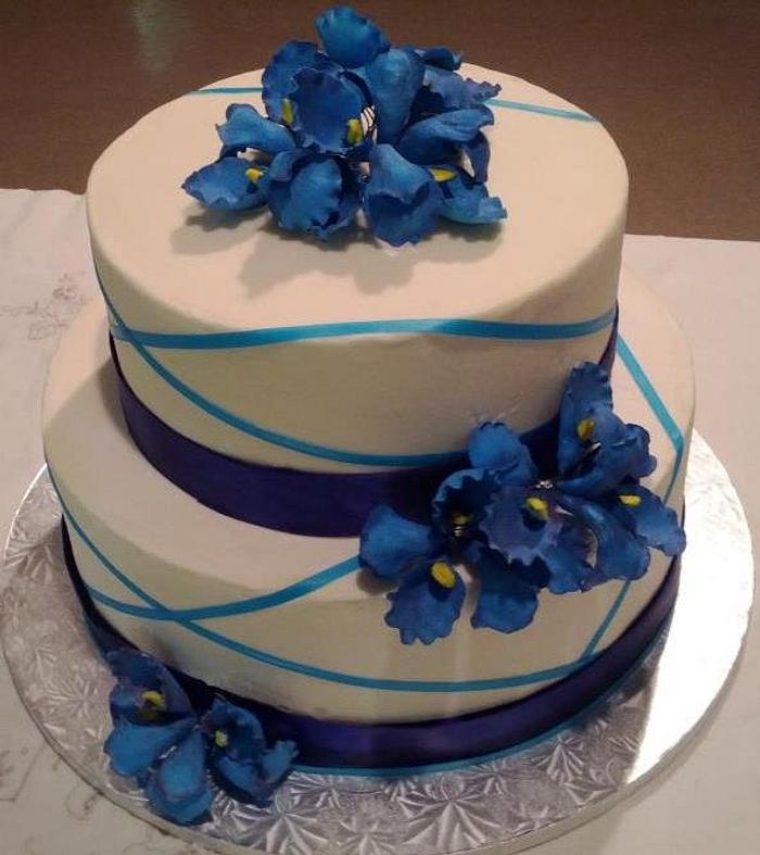 Iris sugar flower birthday cake