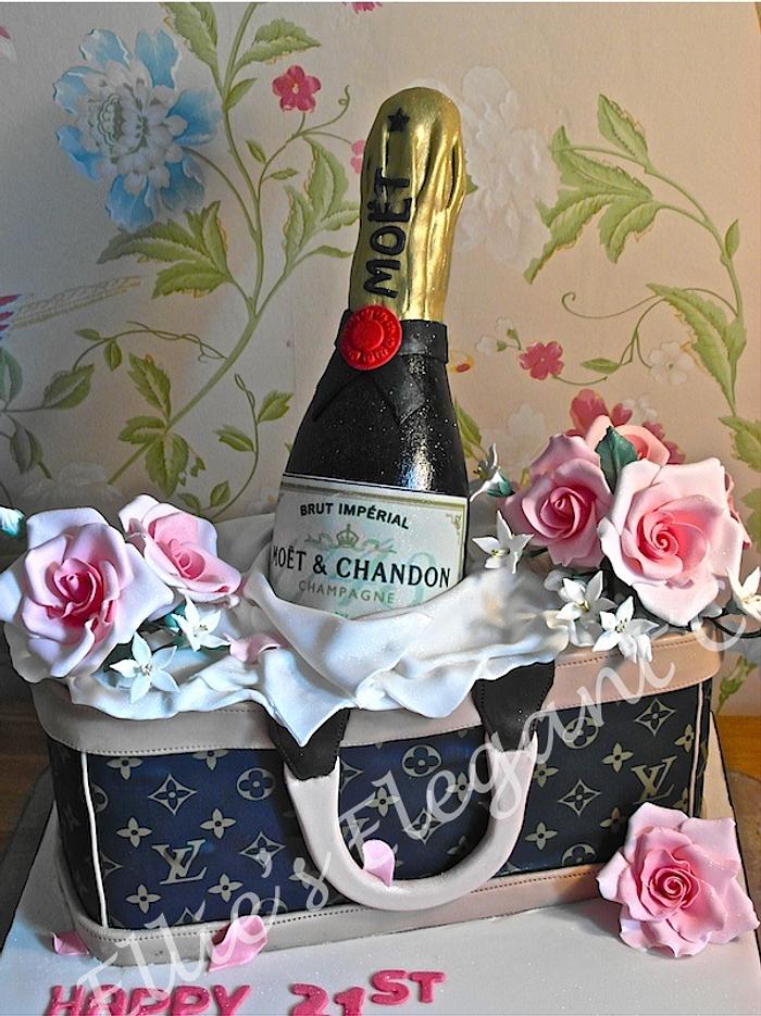 Classic bag and Champaign cake