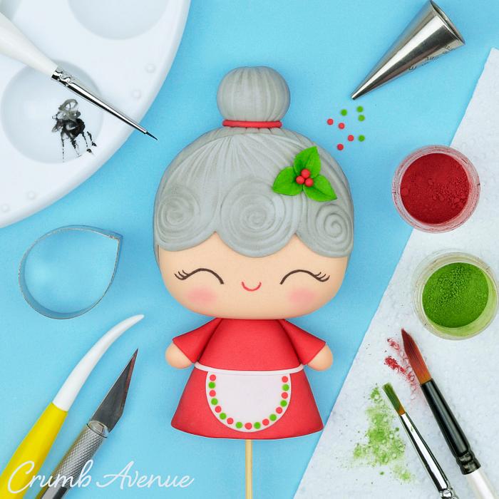 Mrs. Claus Cake Topper