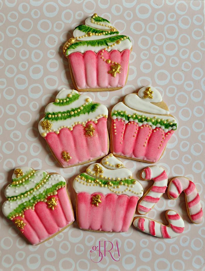 Christmas Cupcake Cookies