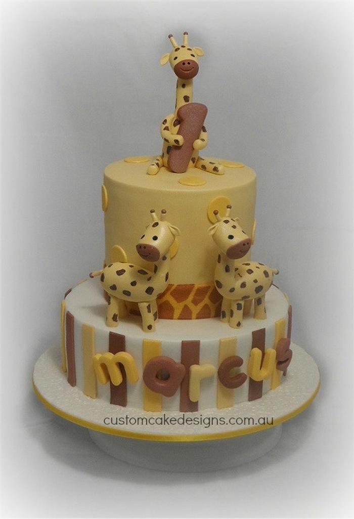 Giraffe 1st Birthday Cake