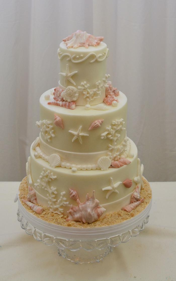 Shells, Sand and Coral Cake
