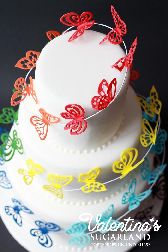 Rainbow Butterflies Cake