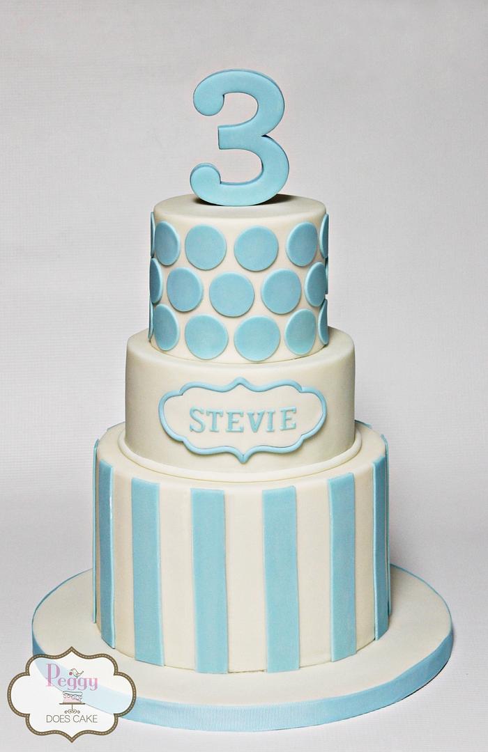 Blue on Blue Birthday Cake