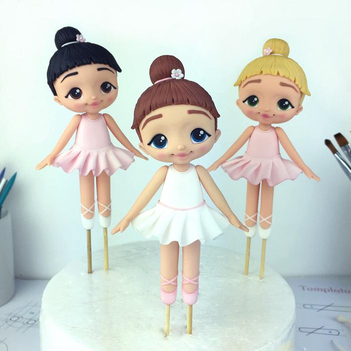 Cute Ballerina Cake Toppers
