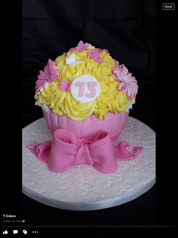 Giant Cupcake with flowers