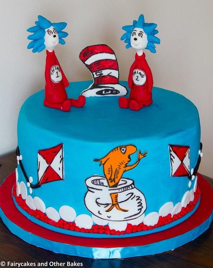 Thing 1 and Thing 2 cake