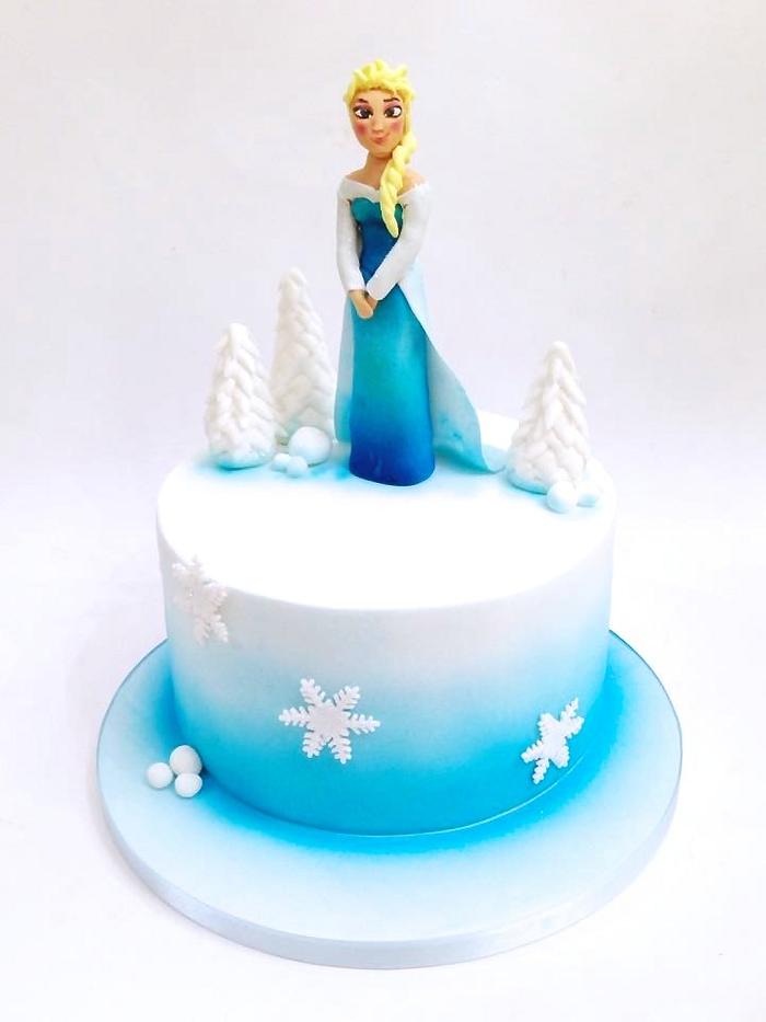 Frozen Cake - handmade Elsa