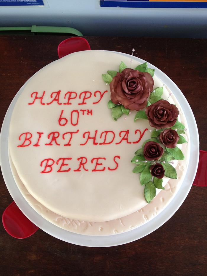 60 Birthday Rose Spray Cake