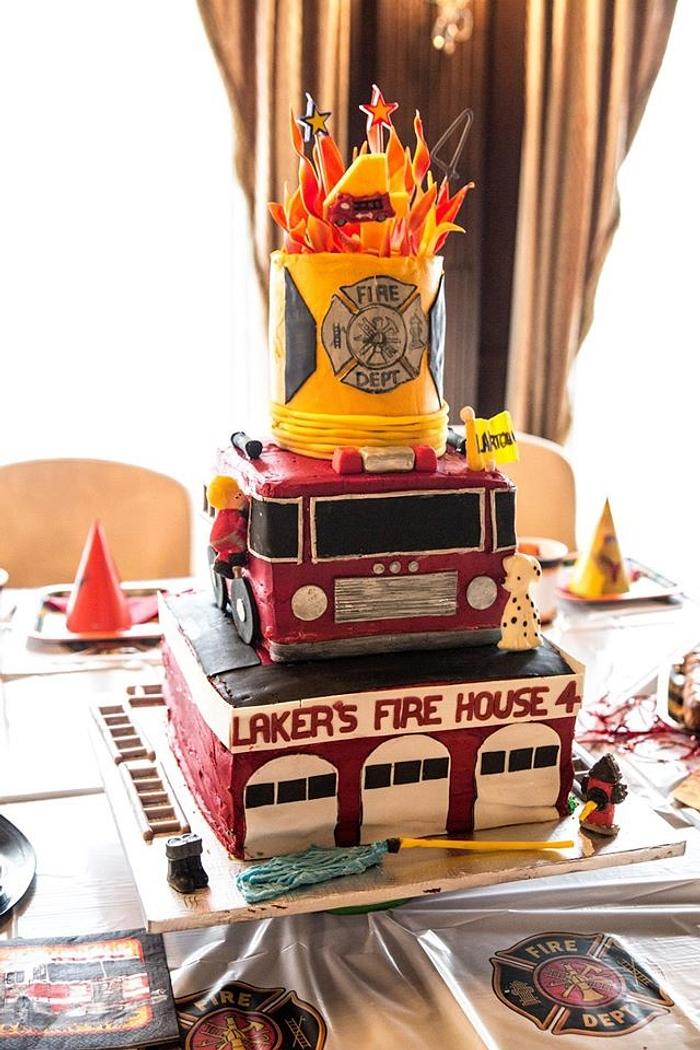 Firehouse Firetruck Birthday Cake