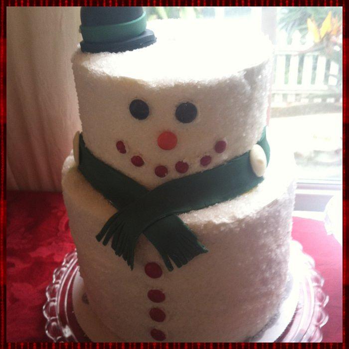 Frosty the Snowman Cake
