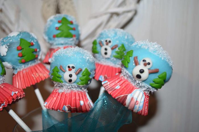  snowball glass cakepops Christmas