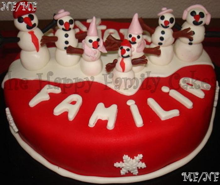 Happy Cake "Snowman Christmas Family"