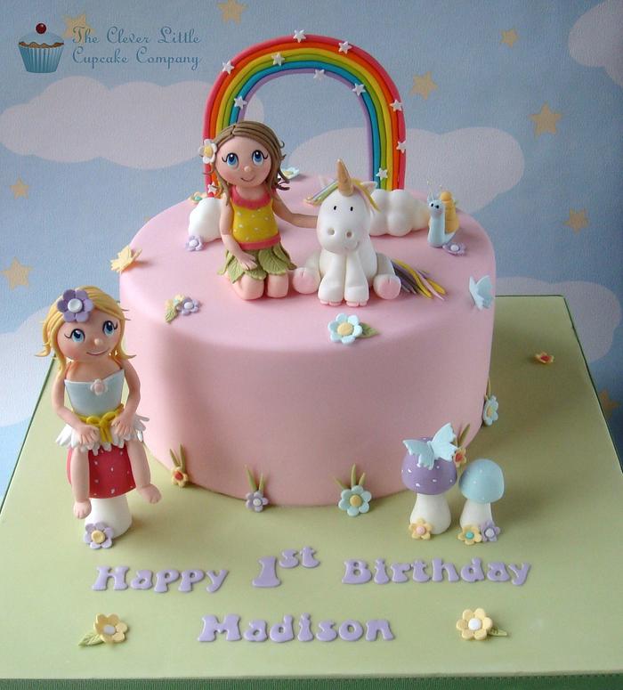 Fairies and Unicorn Birthday Cake