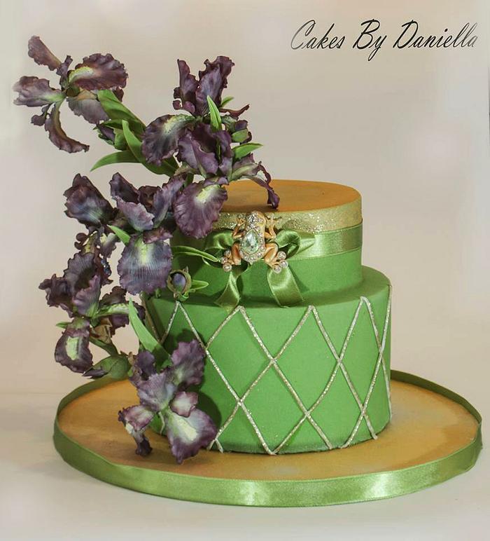 Simple cake with irises