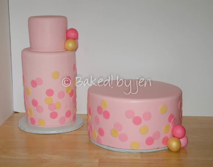 Gold and Pinks Baby Shower Cakes