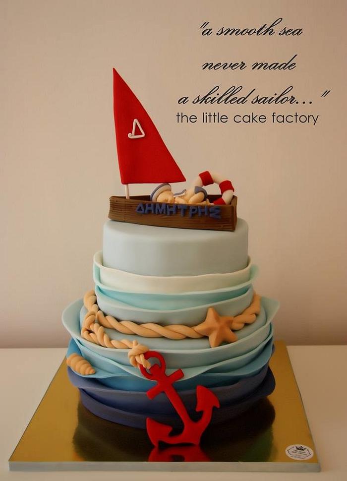 Nautica Themed Christening cake
