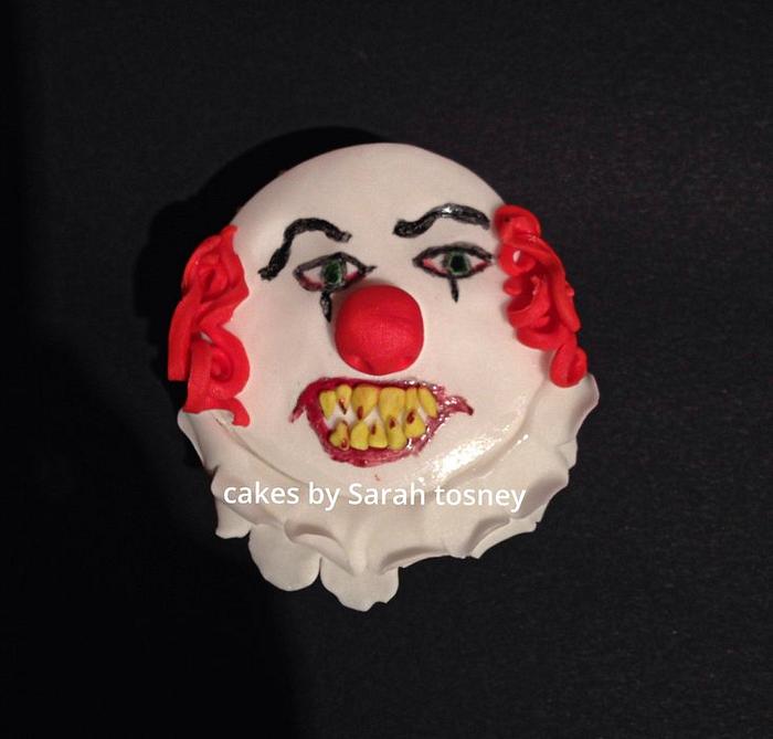 Evil clown cupcake 