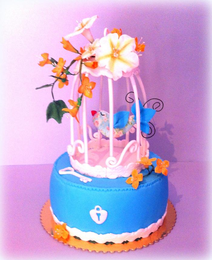 Cake bird cage