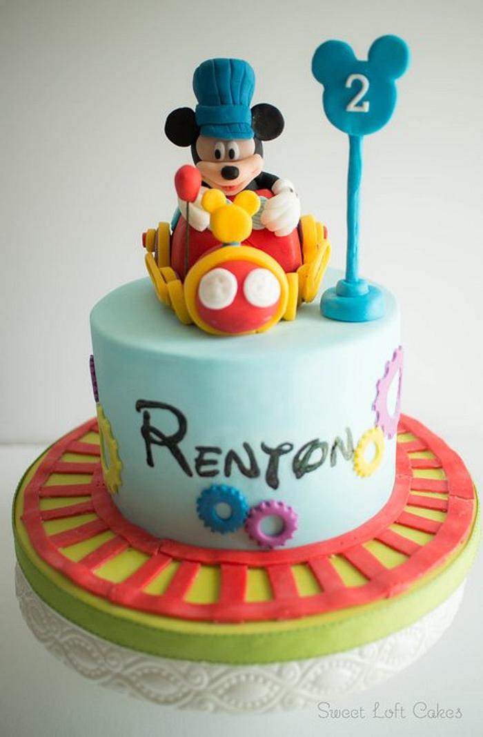 Mickey Mouse Train Conductor Birthday Cake