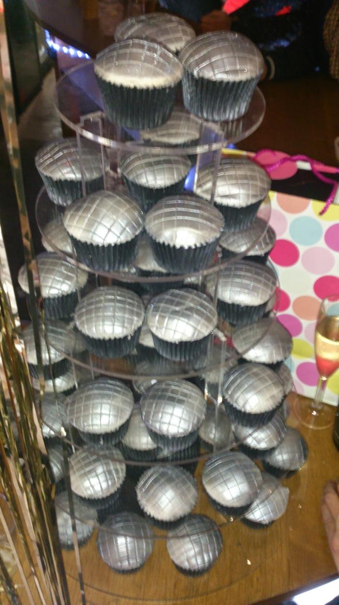 Mirror ball cupcakes