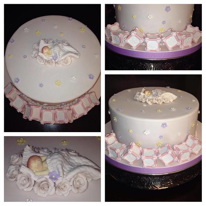 Baby Shower Cake in soft pink!
