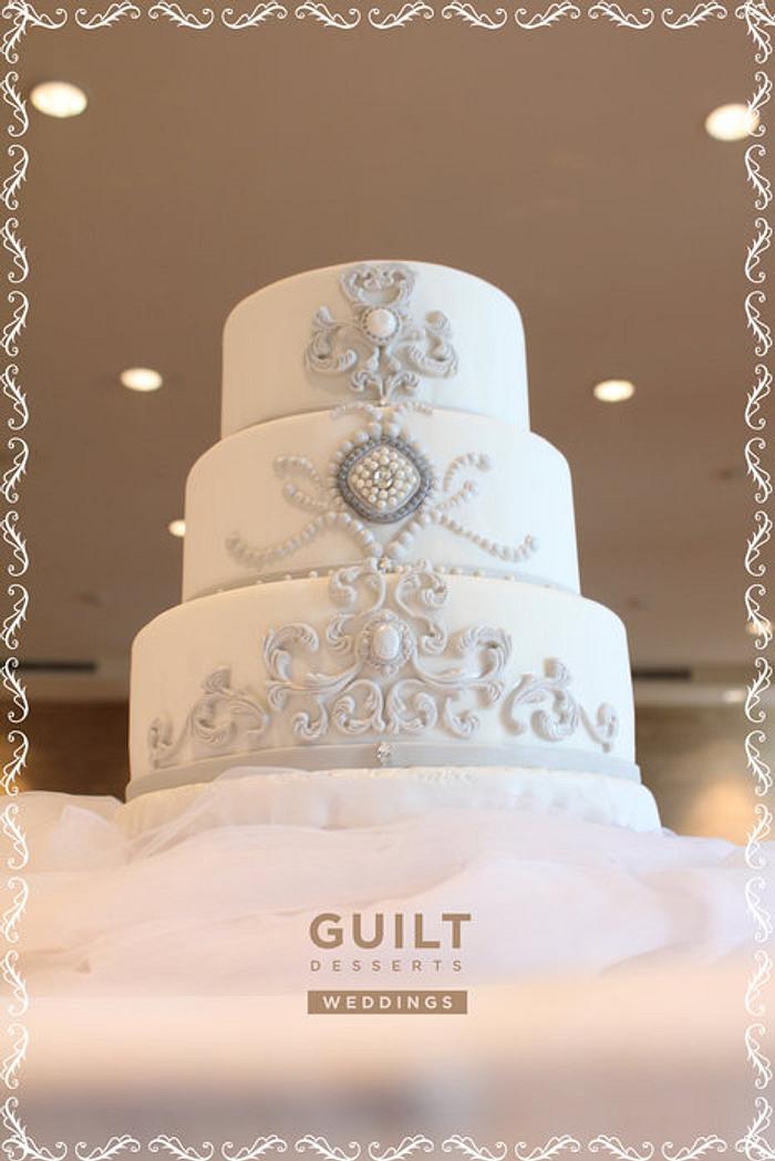 Silver/Grey Elegant Wedding Cake