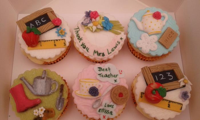 Thank you Teacher cupcakes