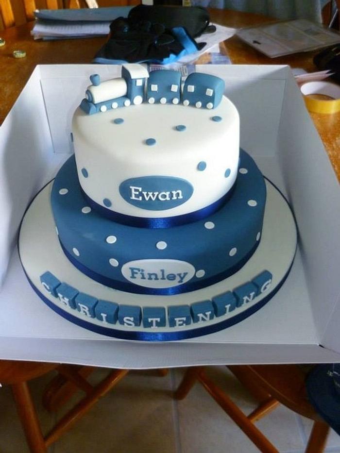 Blue Christening cake