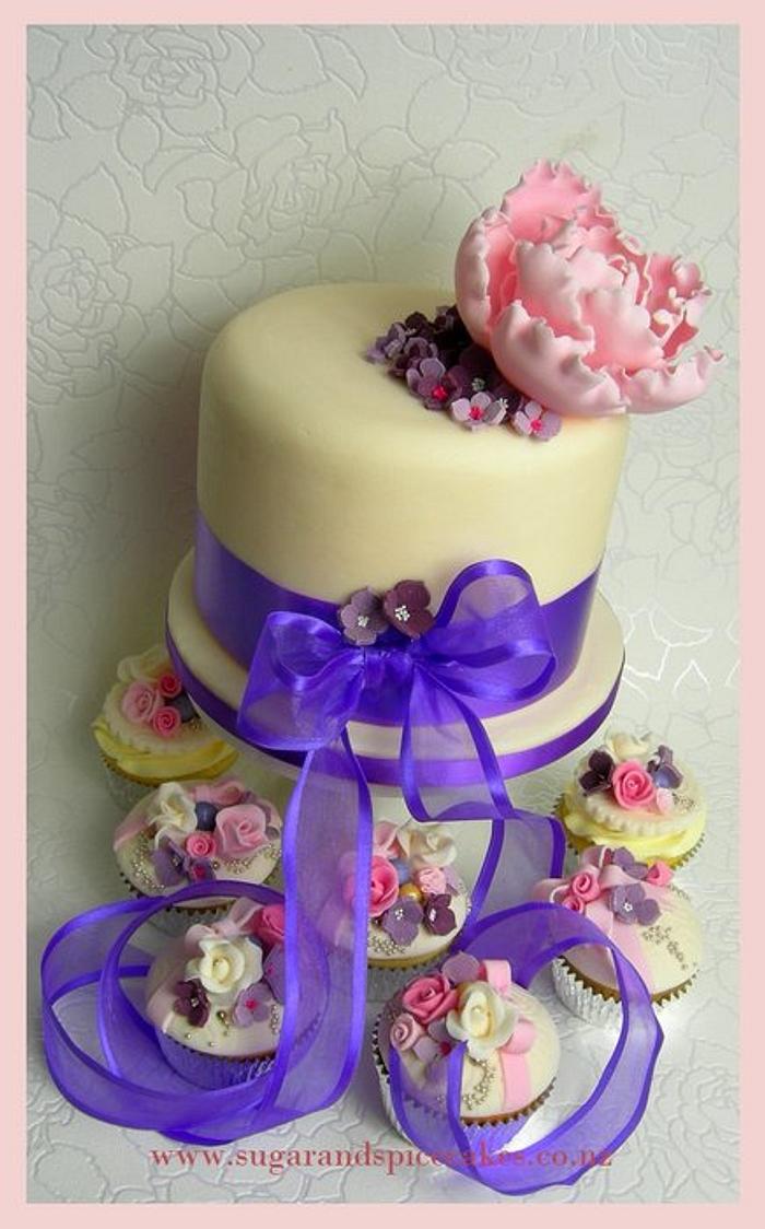 Wedding Flowers Cupcake Tower