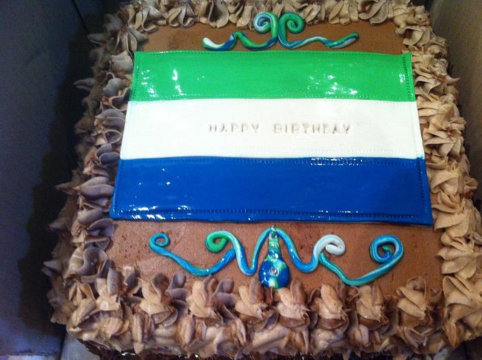 Sierra Leone flag cake