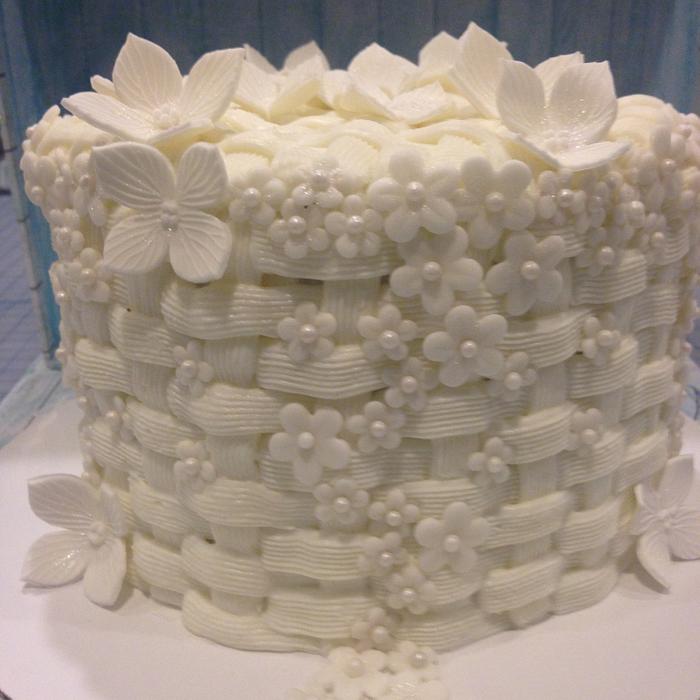 BasketWeave Wedding Cake 