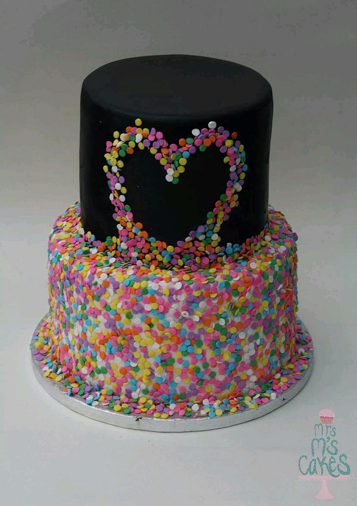 Colourful confetti cake