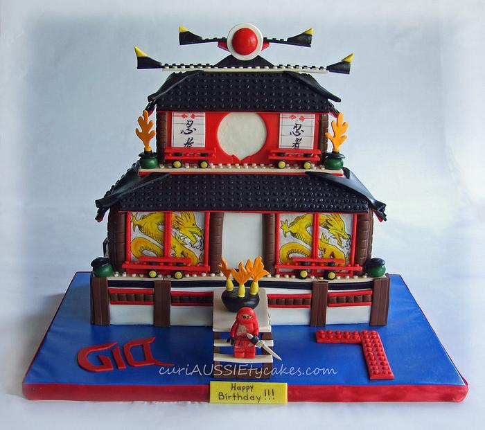 Lego's Ninjago fire temple cake
