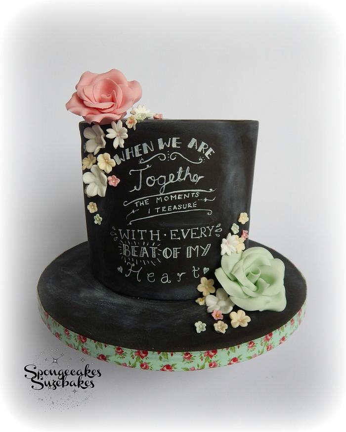 Chalkboard Anniversary Cake