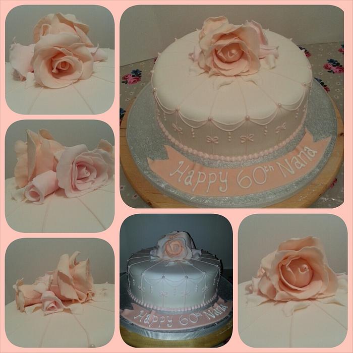 Rose and cream cake
