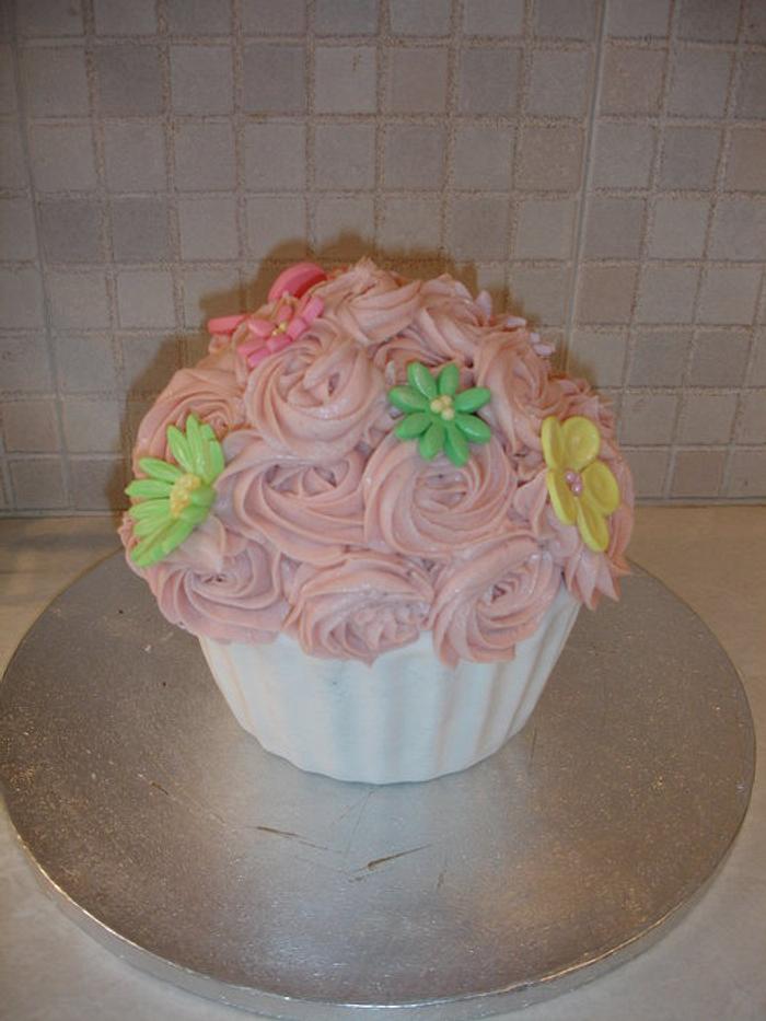Pink giant cupcake