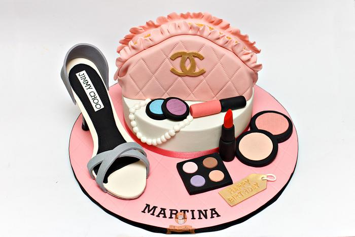 Shoe and Makeup Cake