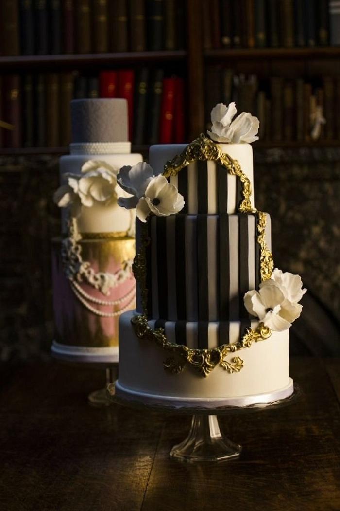 Frame Cakes - Stripes and Lace & Pearls