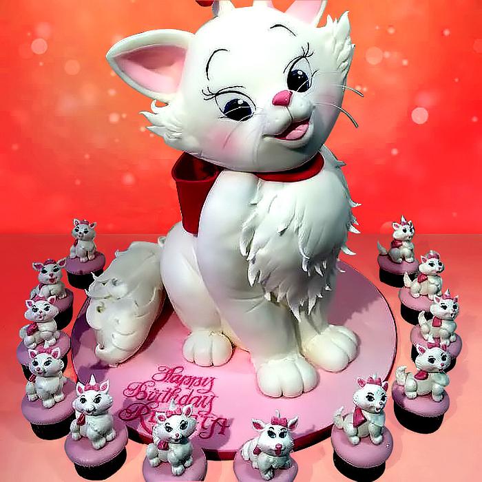 Girl cat cake