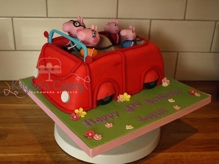 Peppa Pig car cake 