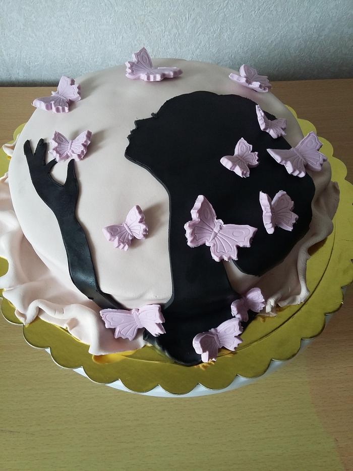 Cake butterfly woman
