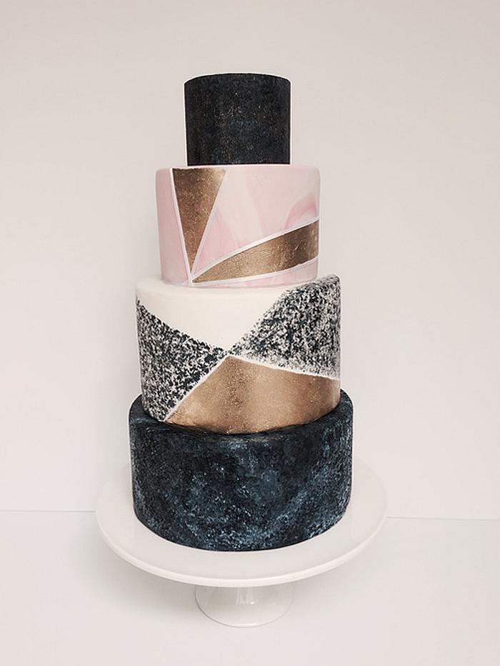 Geometric Luxe Wedding Cake