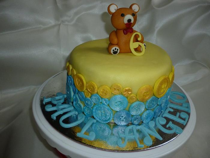 Teddy Bear Button Cake