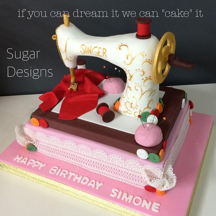 Sewing Singer Machine cake