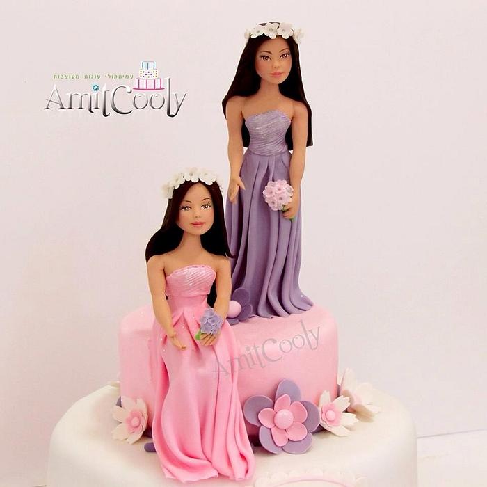 Twins Birthday Cake for Girls